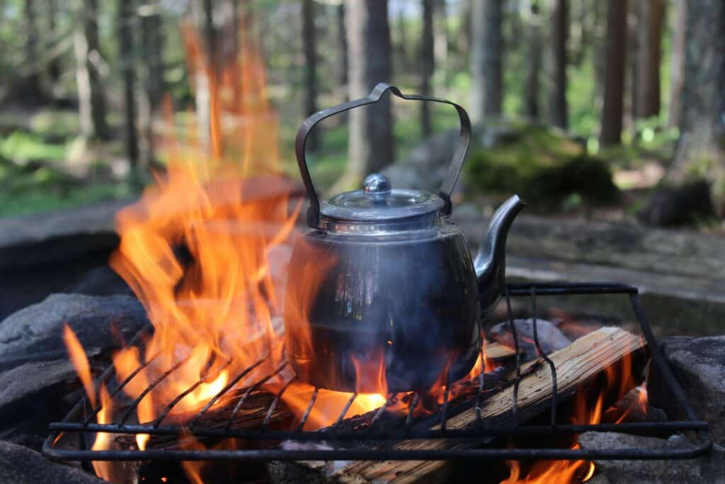 Bålkos natur friluftsliv illustrasjon