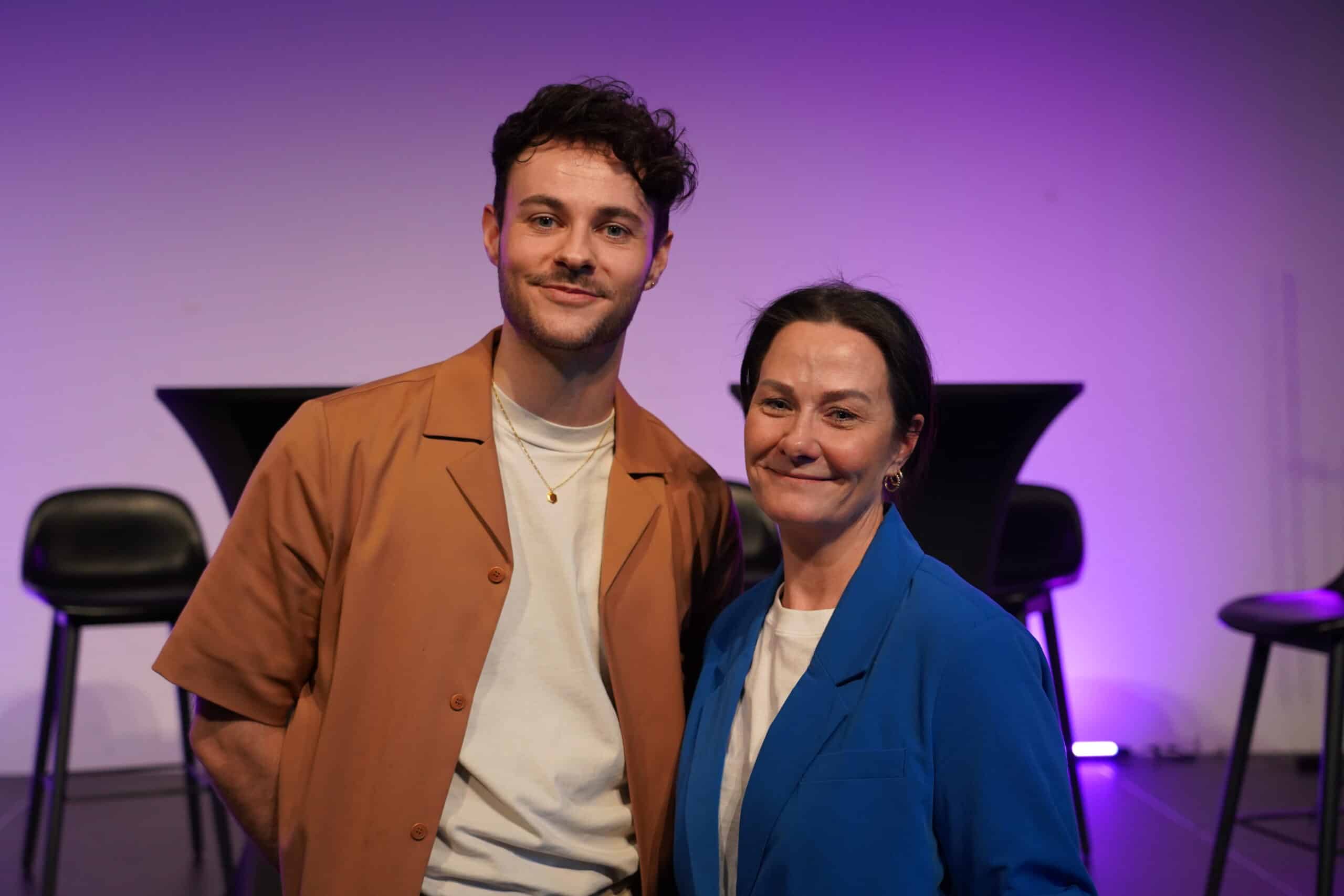 Styreleder i INSJ, Gisle A. Gjevestad Agledahl, og generalsekretær i Mental Helse, Linda Berg-Heggelund.