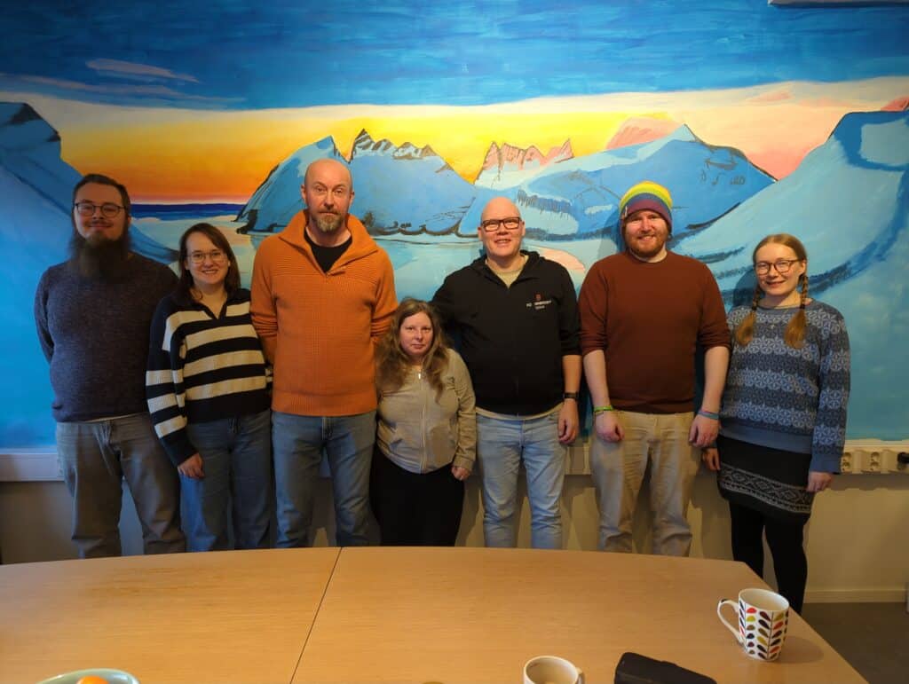 Bilde av personene i interimstyret: Lars, Trine, Børge, Liss-Iren, Michael, Joachim og Terese